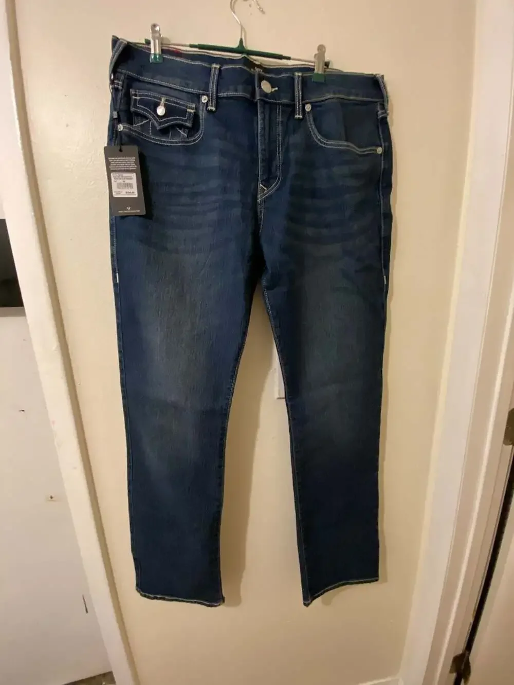 True Religion Men's Ricky SN Flap Relaxed Straight Jeans